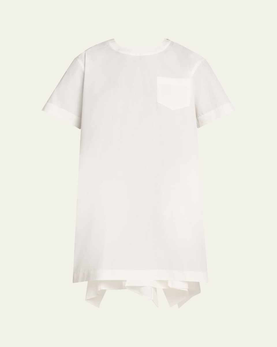Poplin Ruffle Back Short Dress